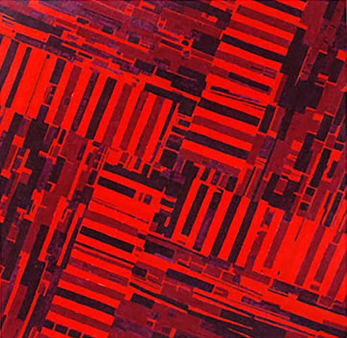 A red and black abstract background with some lines