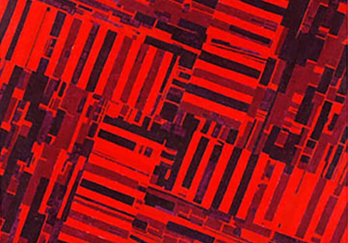 A red and black abstract background with some lines